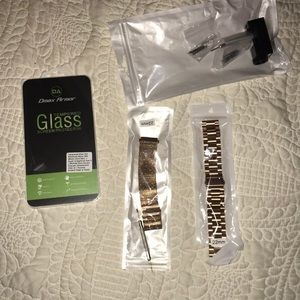 NWT Fossil Explorist Smartwatch Bands + Protectors